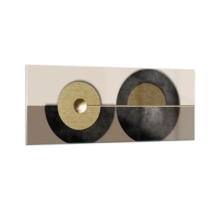 Glastavla - Bild på glas - Variationer runt en cirkel - 100x40 cm