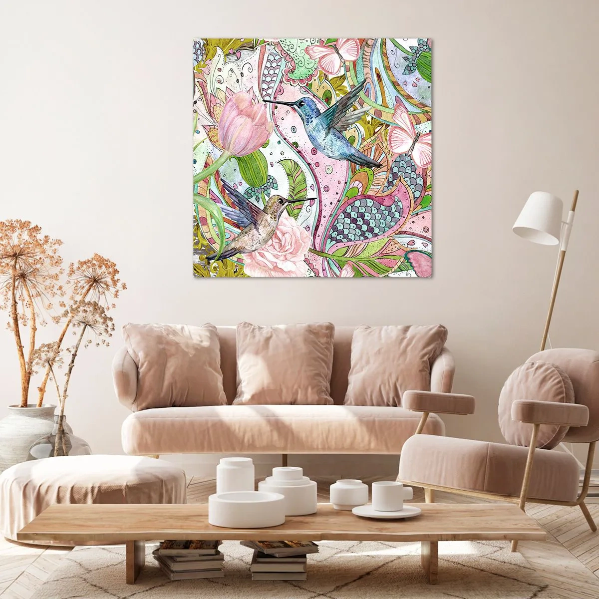Canvastavla - Bild på duk - Inbäddade i klätterväxter - 40x40 cm