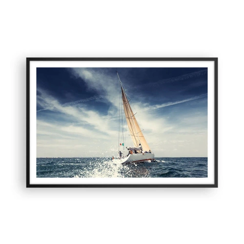 Affisch i svart ram - De hinner inte ikapp oss! - 91x61 cm