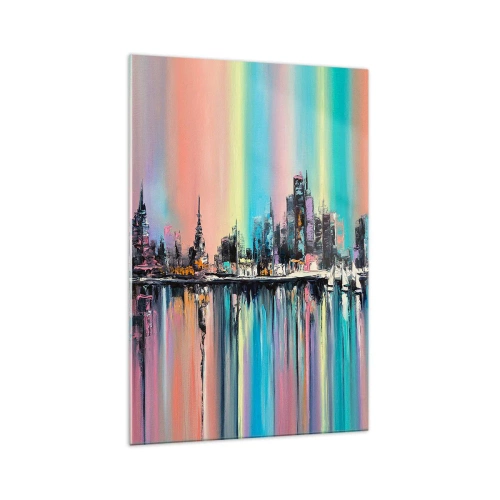 Glastavla - Bild på glas - Nattens ljus - 70x100 cm
