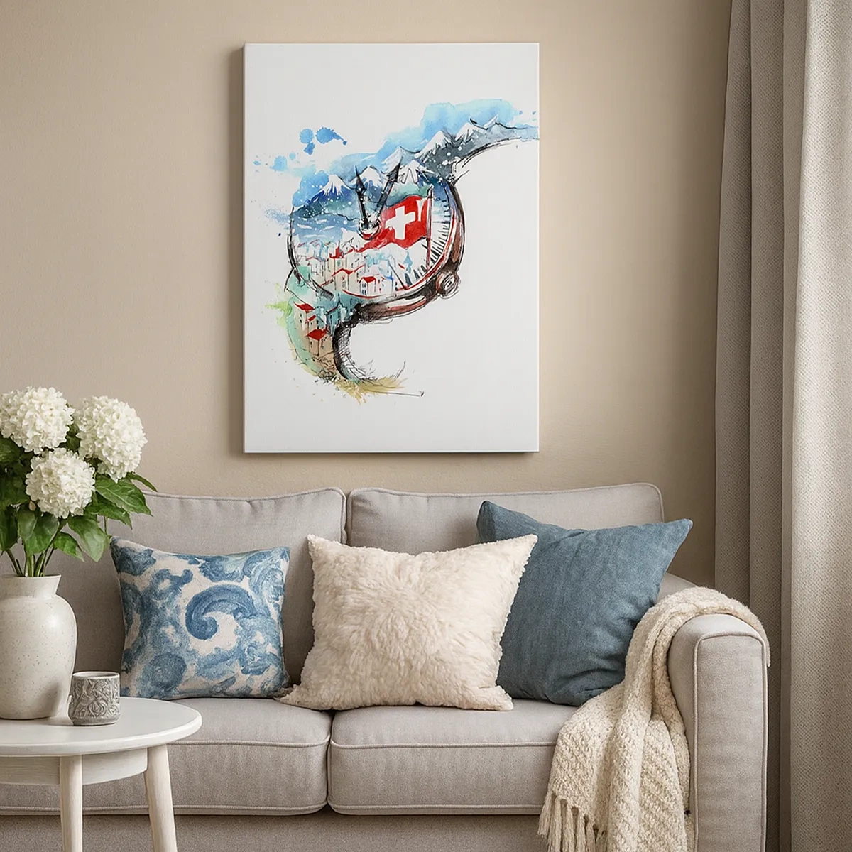 Canvastavla - Bild på duk - Schweiz anda - 50x70 cm