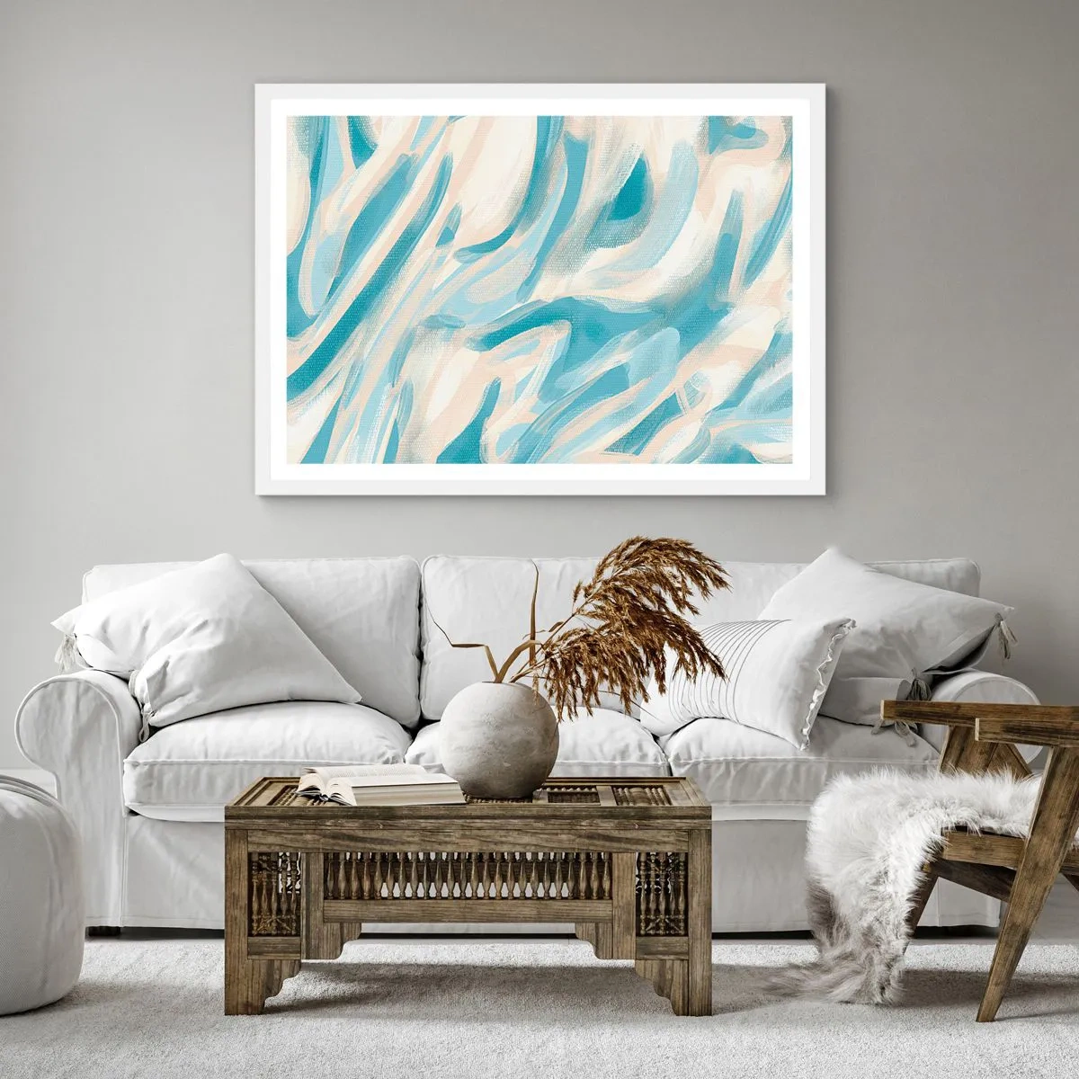 Affisch i vit ram - Vårvindar - 30x30 cm