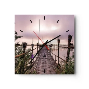 Väggklocka - Klocka på glas - Asiens lugn och tystnad - 40x40 cm