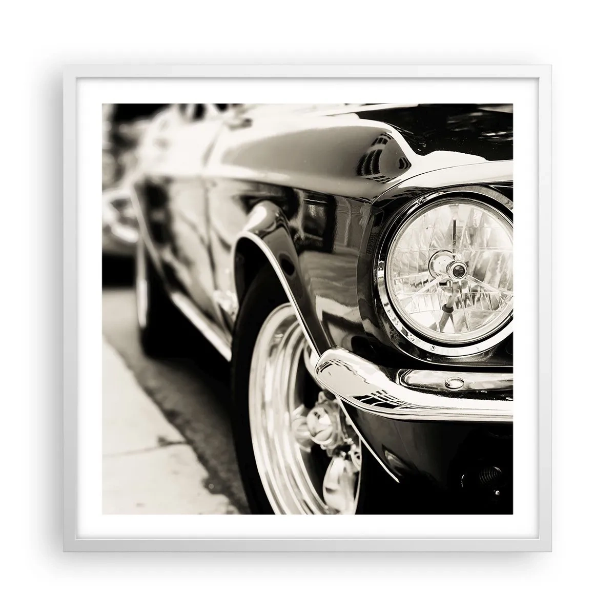 Affisch i vit ram - Oändlig glans - 60x60 cm