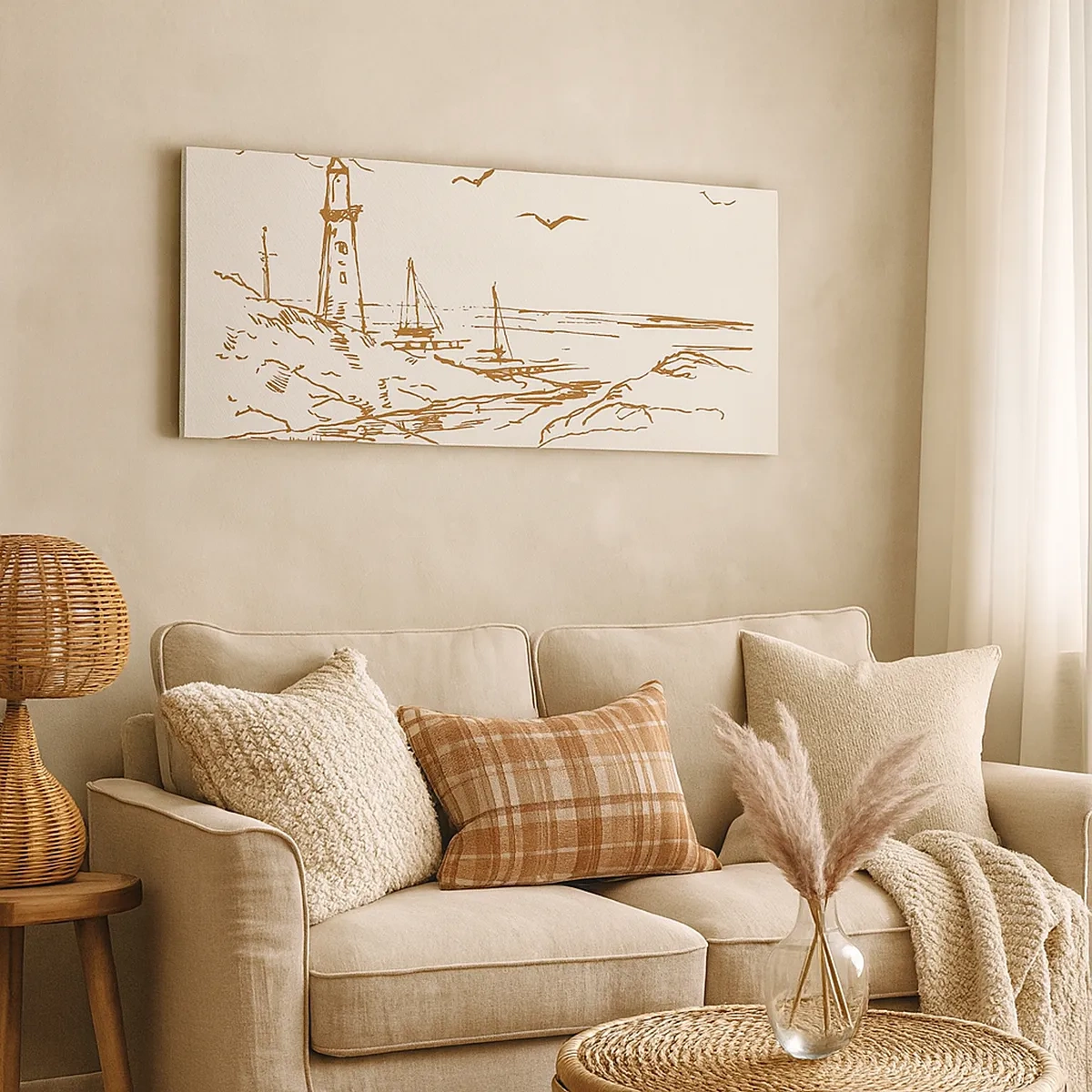 Canvastavla - Bild på duk - Sommarminnets kontur - 30x30 cm