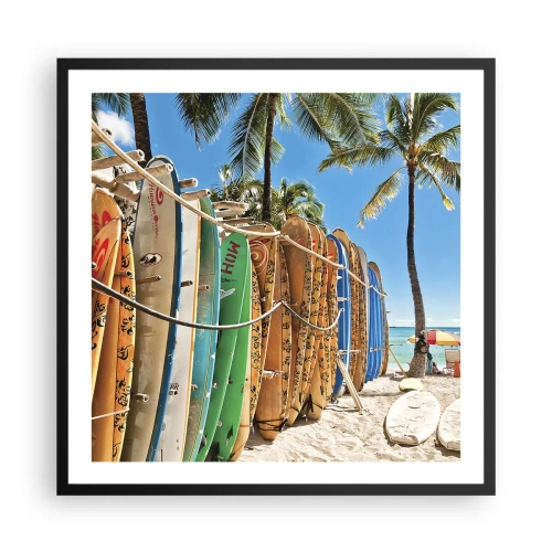 Affisch i svart ram - Solig lek - 60x60 cm