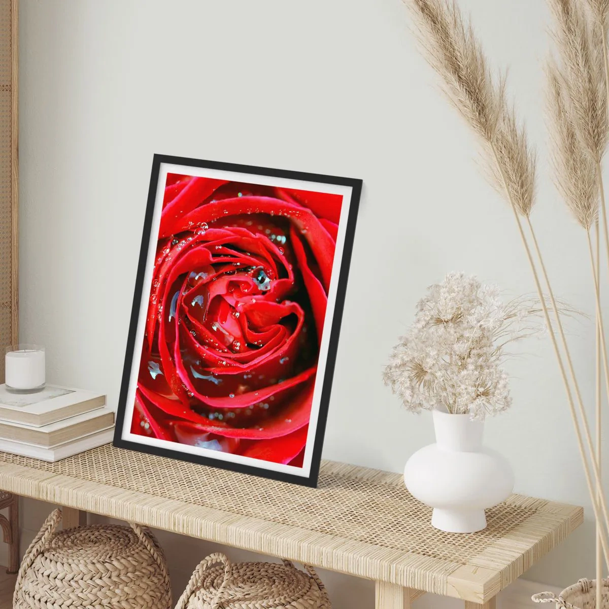 Affisch i svart ram - Daggdroppar - 61x91 cm