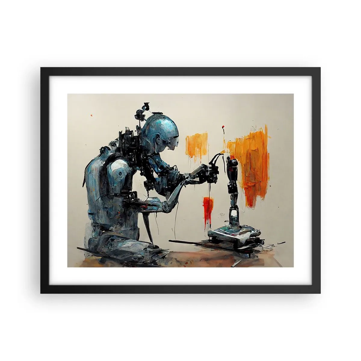 Affisch i svart ram - Kommer i morgon... - 50x40 cm