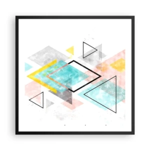 Affisch i svart ram - Geometriskt spel - 60x60 cm