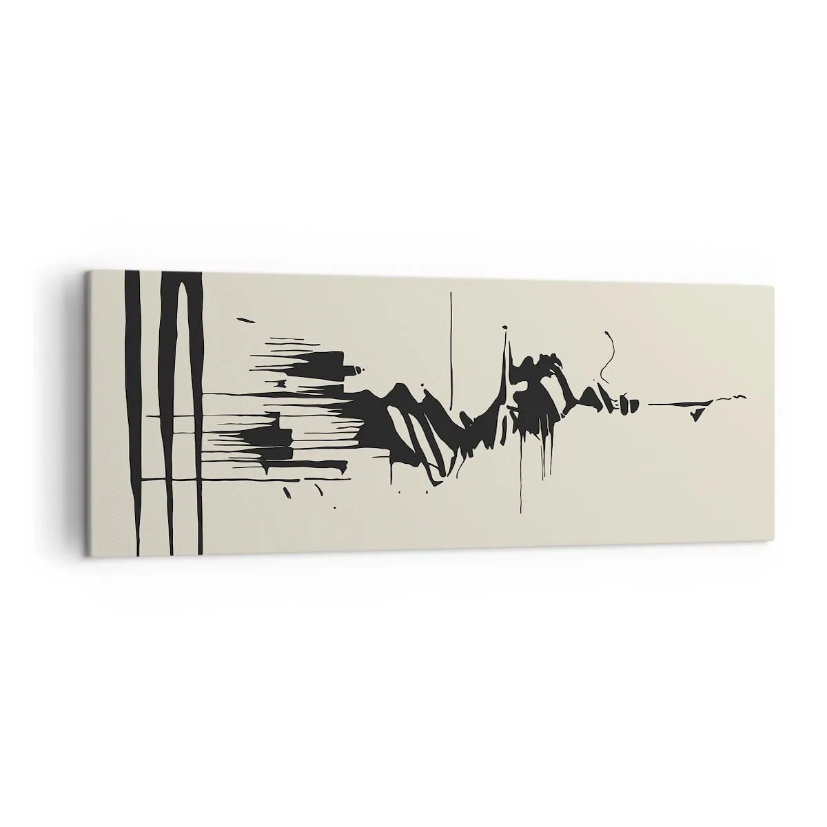 Canvastavla - Bild på duk - Skyndsam abstraktion - 140x50 cm