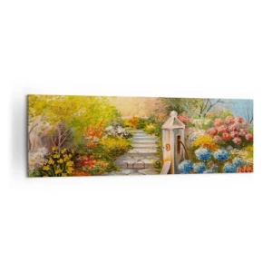Canvastavla - Bild på duk - Fullt blommande - 160x50 cm
