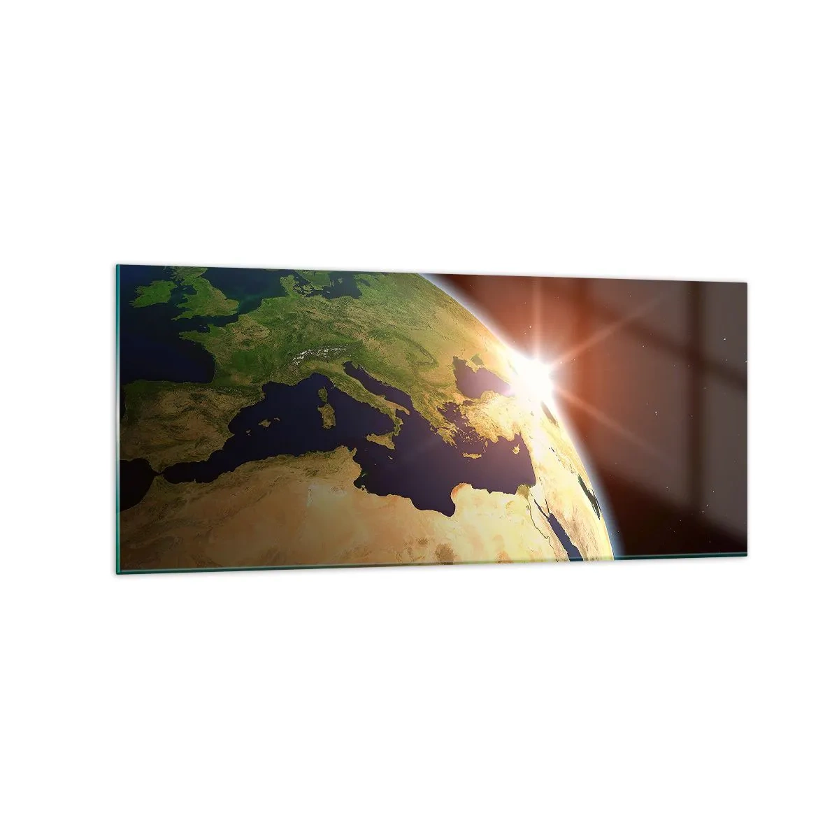 Glastavla - Bild på glas - Soluppgång - 120x50 cm