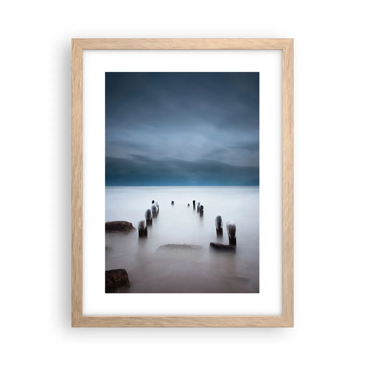 Affisch i ram av ljusek - Fundersam sjö - 30x40 cm