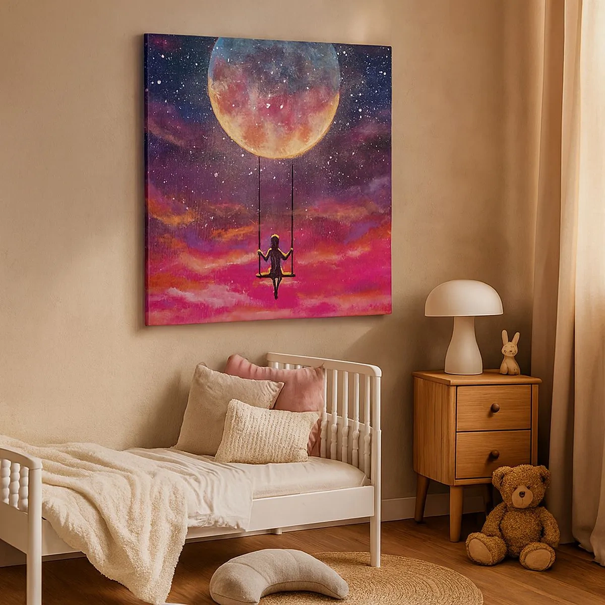 Canvastavla - Bild på duk - Sväva i molnen - 30x30 cm