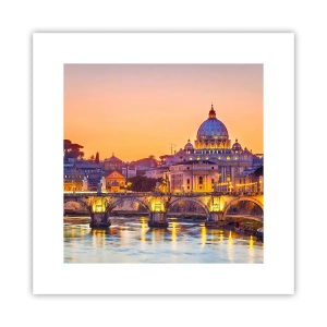 Affisch - Solnedgången över Den eviga staden - 30x30 cm