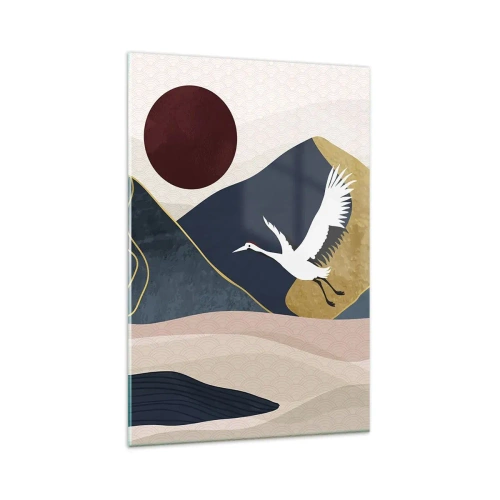 Glastavla - Bild på glas - Nästa dag FLUGIT iväg - 80x120 cm