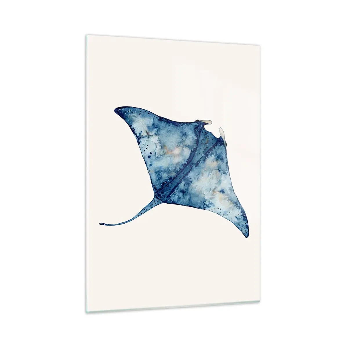 Glastavla - Bild på glas - Liv i blått - 50x70 cm