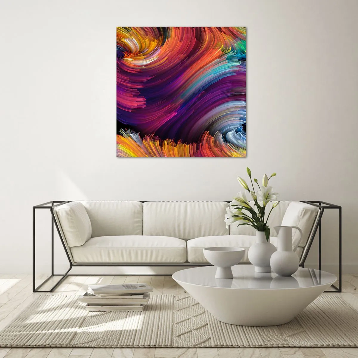 Glastavla - Bild på glas - Början av en ny värld - 50x50 cm