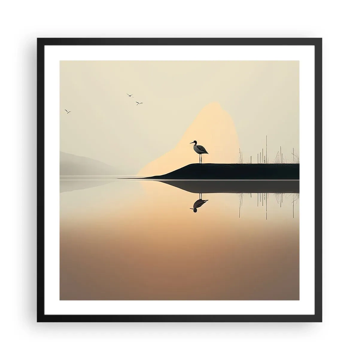 Affisch i svart ram - Herre på sjön - 60x60 cm