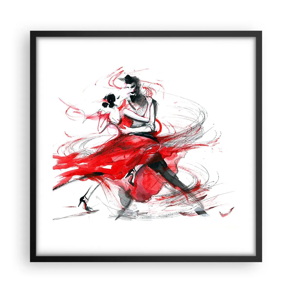Affisch i svart ram - Tango - passionens rytm - 50x50 cm