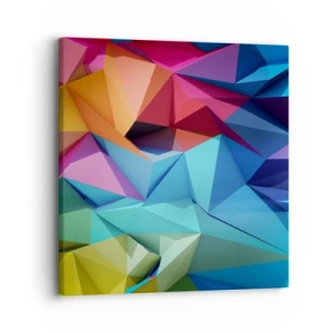 Canvastavla - Bild på duk - Regnbågsorigami - 30x30 cm