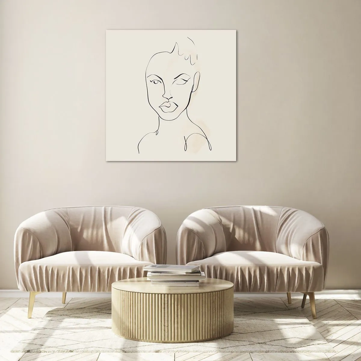 Glastavla - Bild på glas - Sensualitetens kontur - 40x40 cm