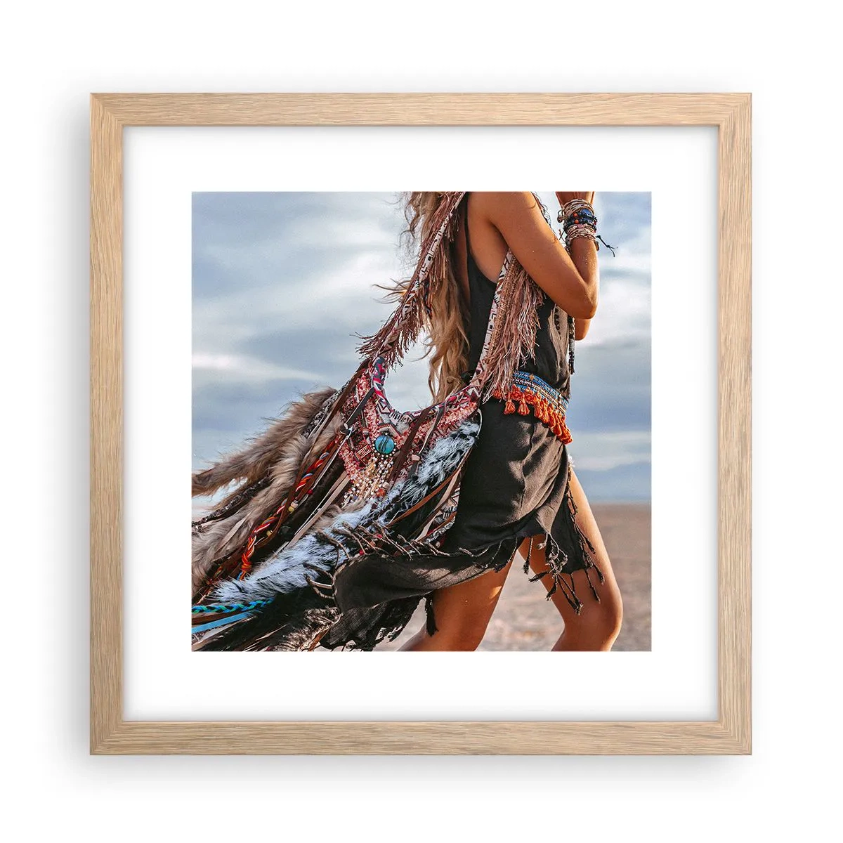 Affisch i ram av ljusek - Shamanens flicka - 30x30 cm