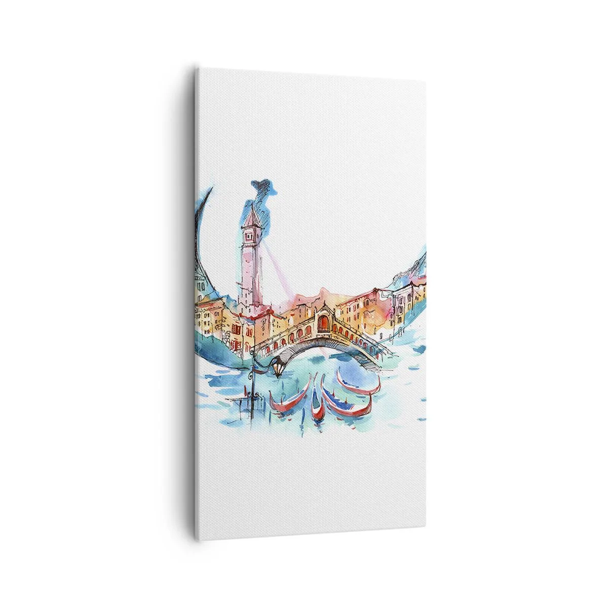 Canvastavla - Bild på duk - Vi flyter genom staden - 55x100 cm