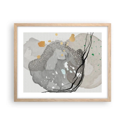 Affisch i ram av ljusek - Organisk komposition - 50x40 cm