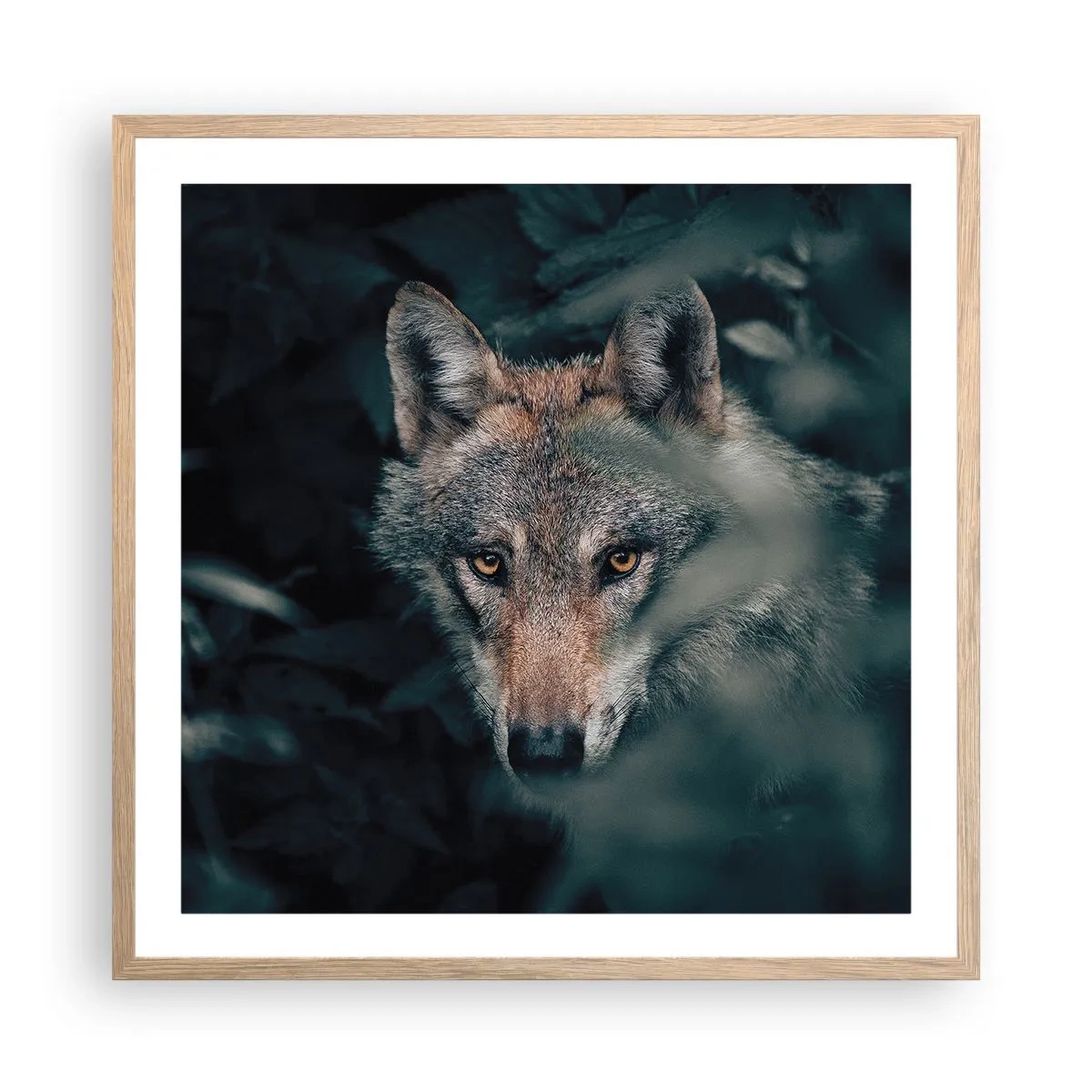 Affisch i ram av ljusek - Jägare - 60x60 cm