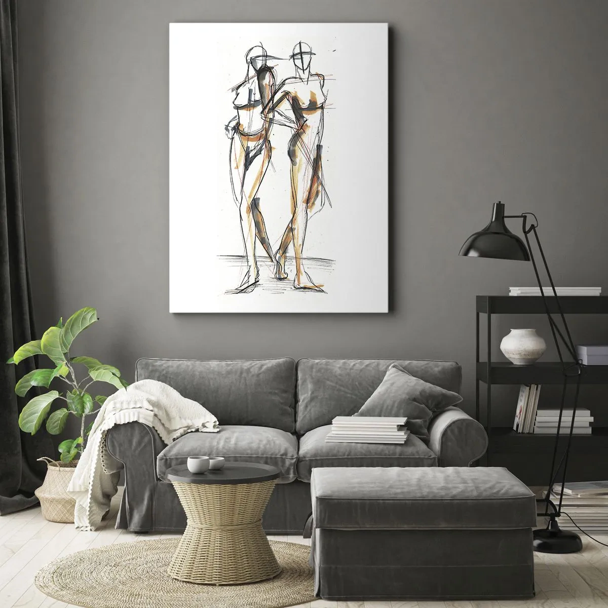 Canvastavla - Bild på duk - Charmens studie - 55x100 cm