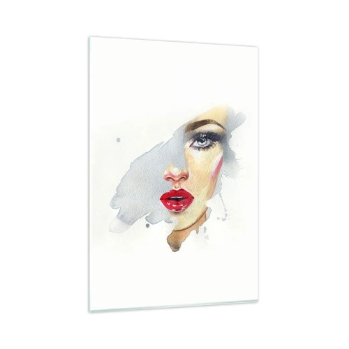 Glastavla - Bild på glas - Reflektion i vattendroppe - 80x120 cm