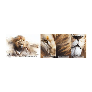 Fototapet Prov Standard Eco - Kungen har gett sig av - Lejon, Ljus, Djur - 100x30 cm