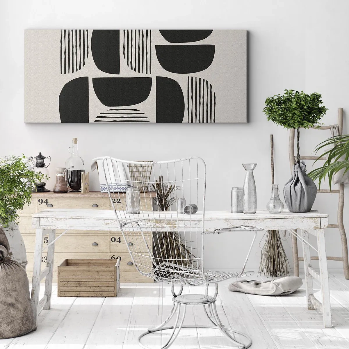 Canvastavla - Bild på duk - Arrangemang med halvor - 100x40 cm