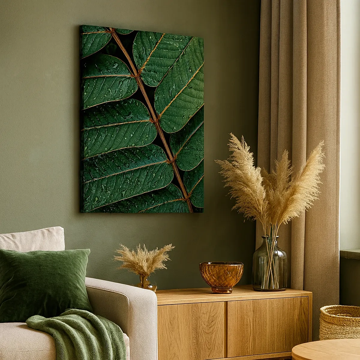 Canvastavla - Bild på duk - I den gröna rytmen - 50x70 cm