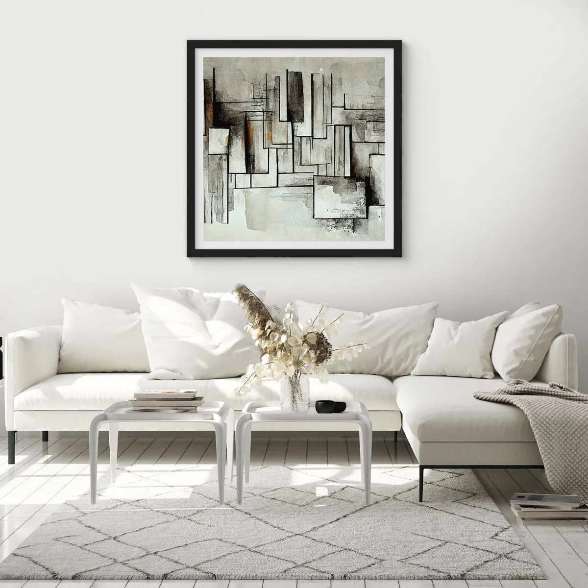 Affisch i svart ram - Kraften i enkelhet - 40x40 cm