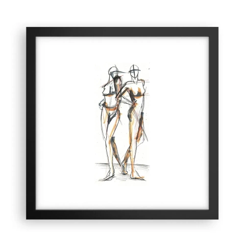 Affisch i svart ram - Charmens studie - 30x30 cm