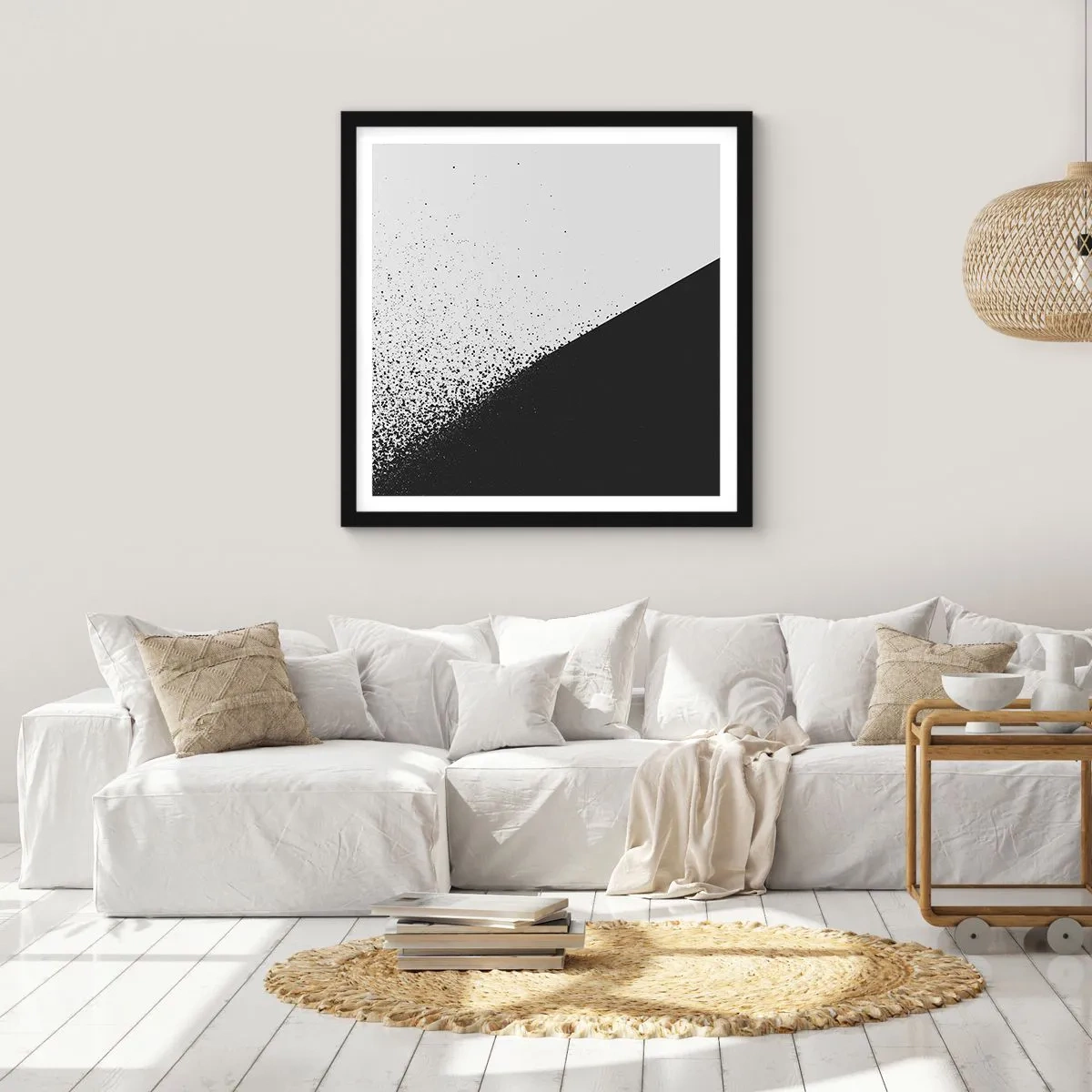 Affisch i svart ram - Snabbare, mer - 40x40 cm