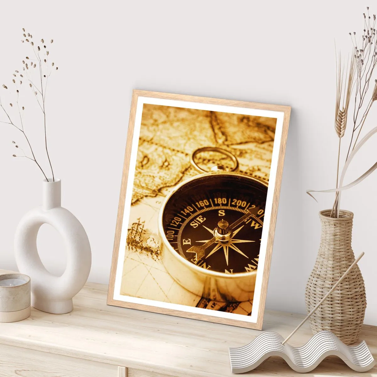Affisch i ram av ljusek - Västerut eller österut? - 40x50 cm