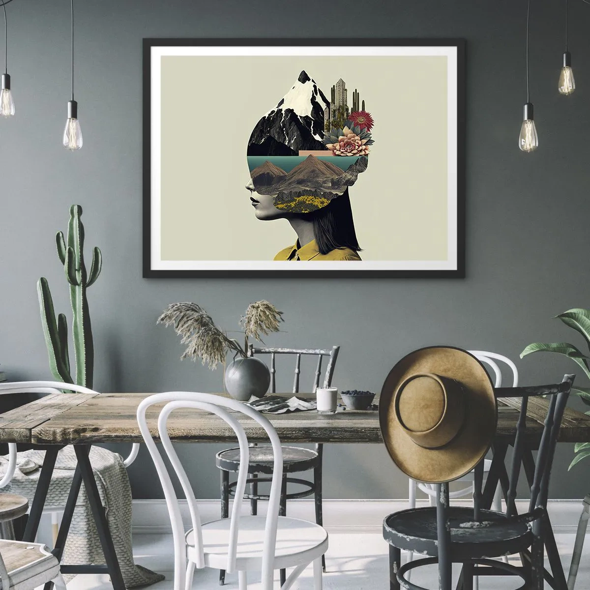 Affisch i svart ram - Kvinnan - alltid ett mysterium - 40x30 cm