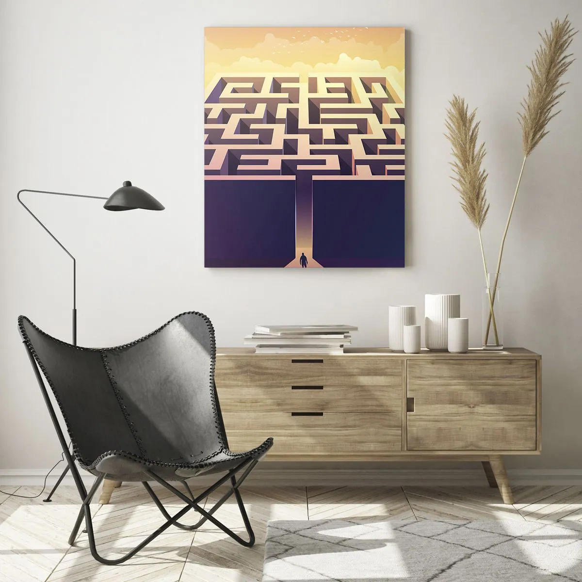 Glastavla - Bild på glas - Dags för beslut - 50x70 cm