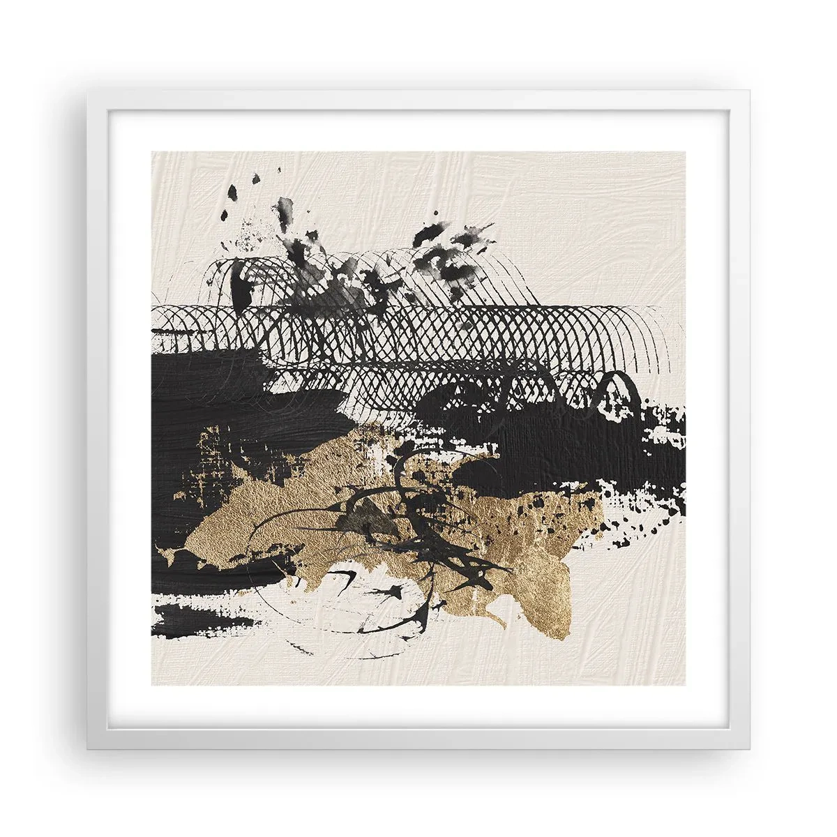 Affisch i vit ram - Komposition med passion - 50x50 cm