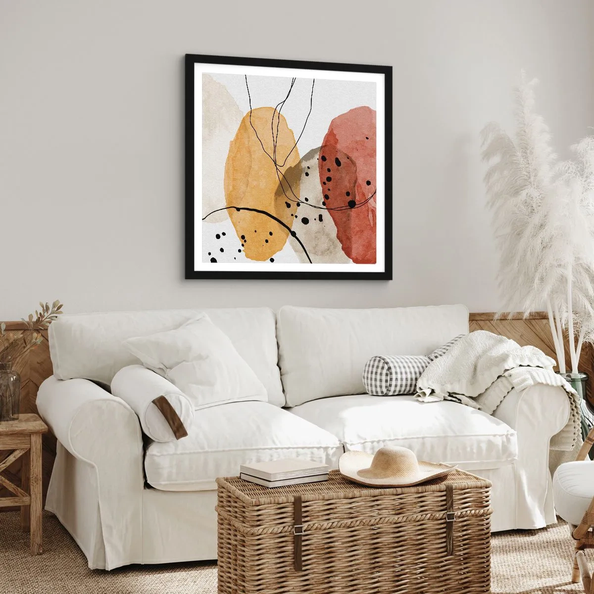 Affisch i svart ram - Lätta och transparenta som luften - 40x40 cm