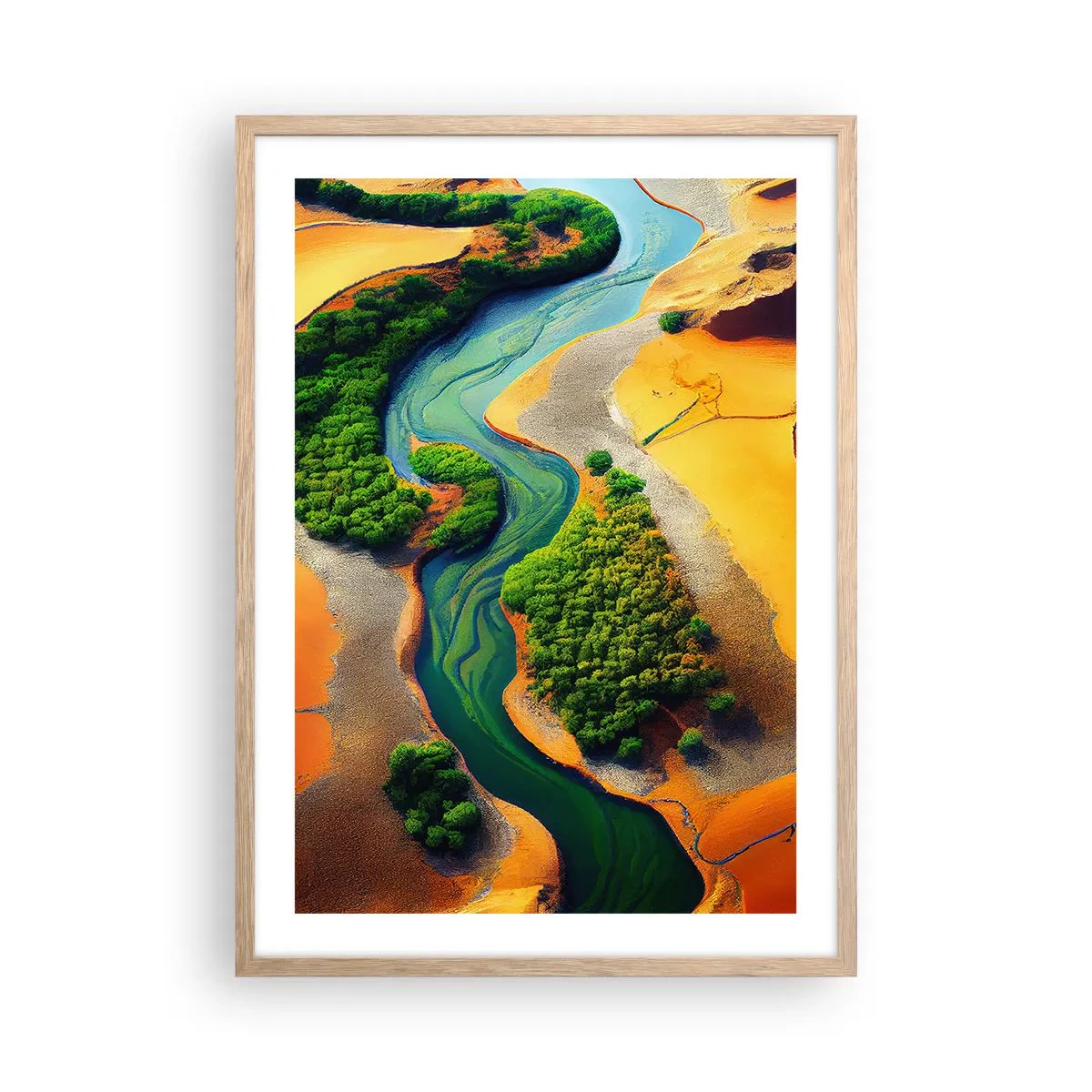 Affisch i ram av ljusek - Livgivande flod - 50x70 cm