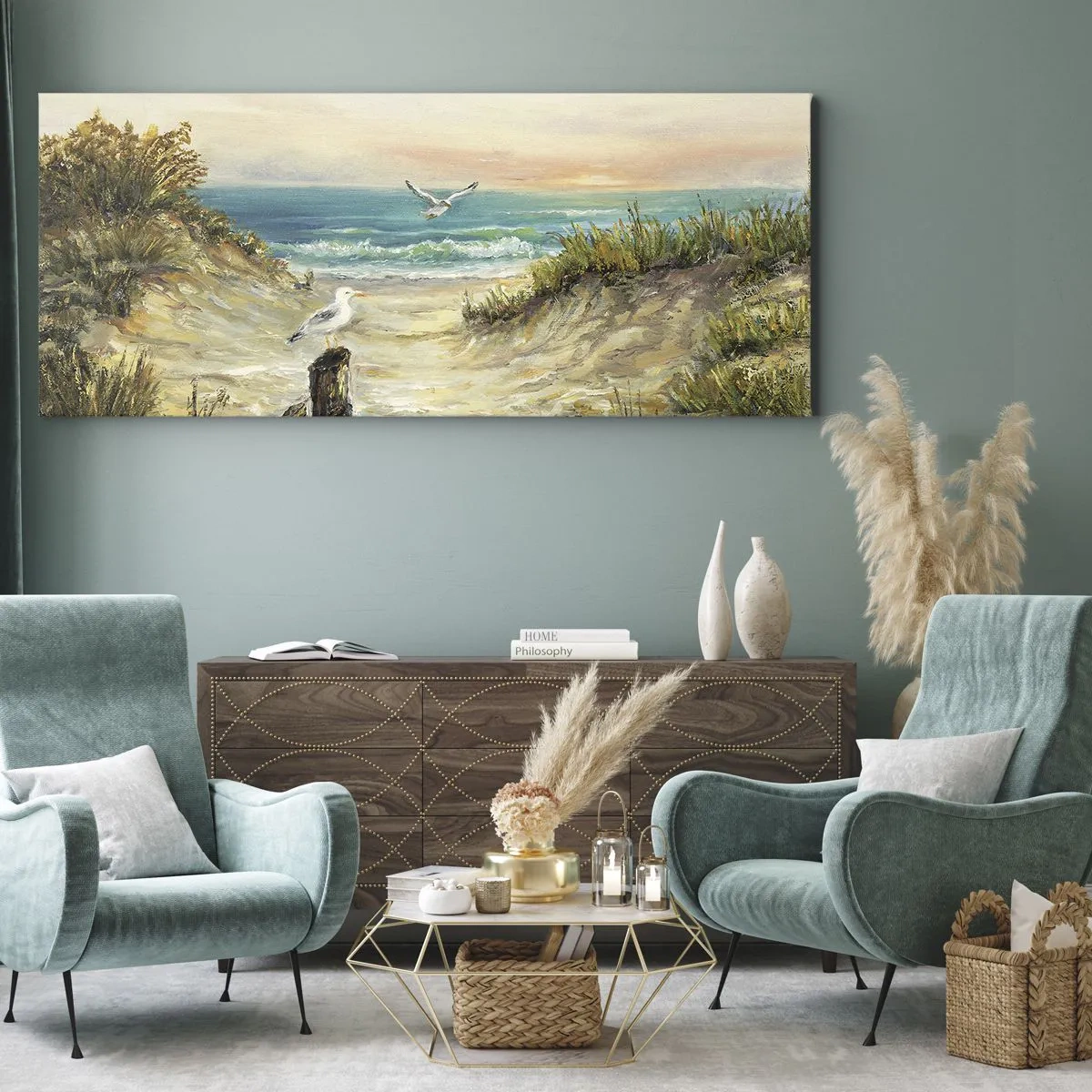 Canvastavla - Bild på duk - Vindstilla - 100x40 cm