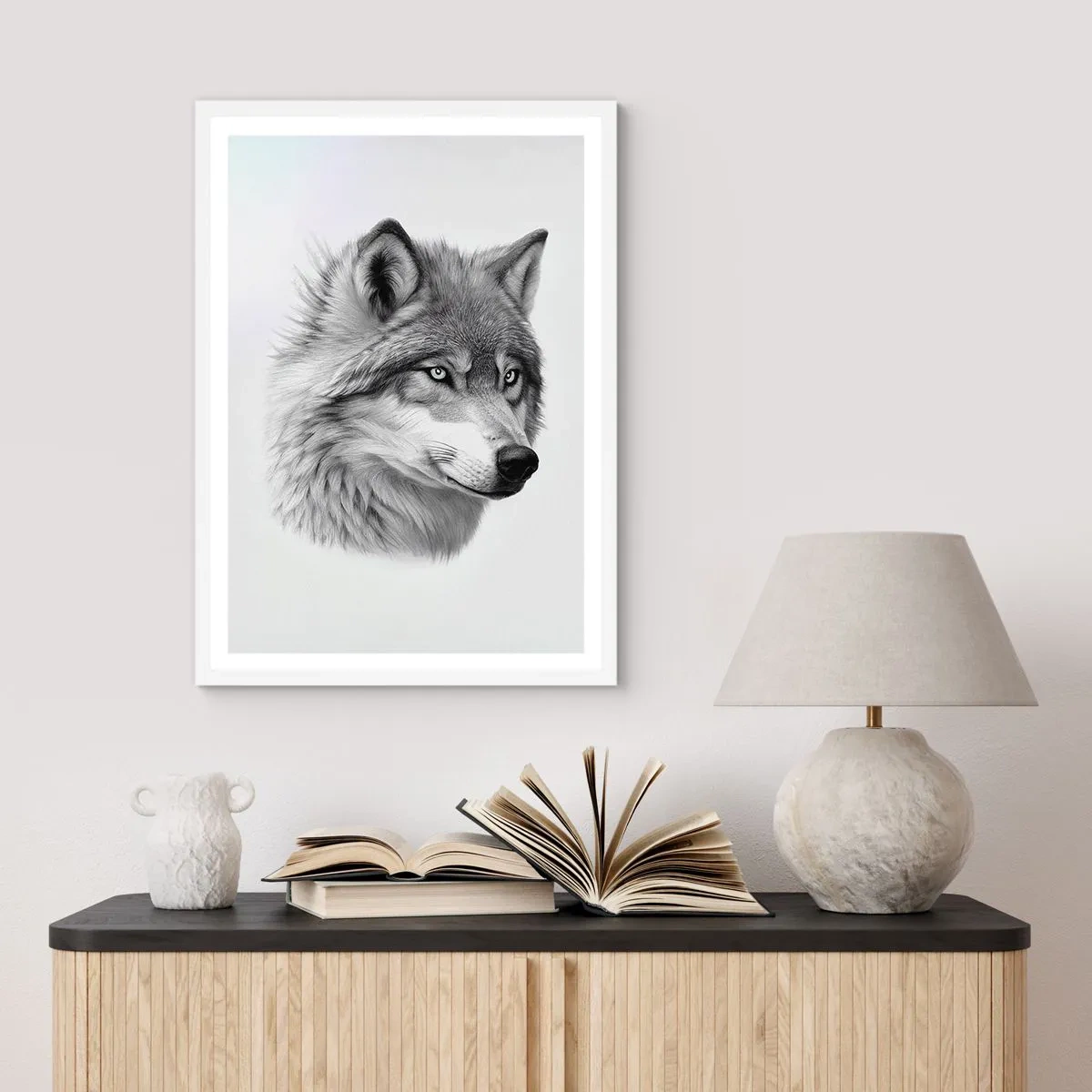 Affisch i vit ram - Alfa - utan tvekan - 50x70 cm