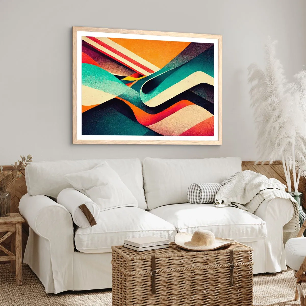 Affisch i ram av ljusek - Intensiv komposition - 70x50 cm