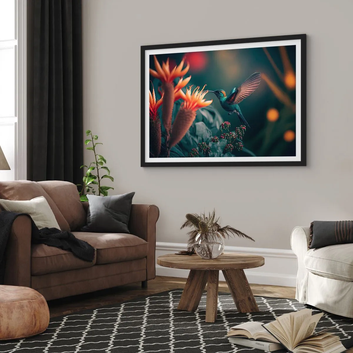 Affisch i svart ram - Ett verkligt färgglatt liv - 70x50 cm