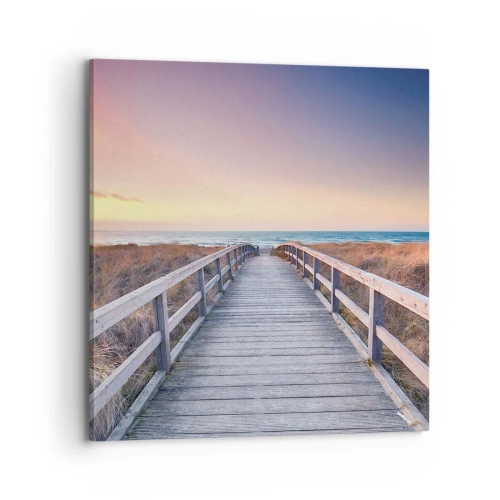 Canvastavla - Bild på duk - Kvällssken i Östersjön - 70x70 cm