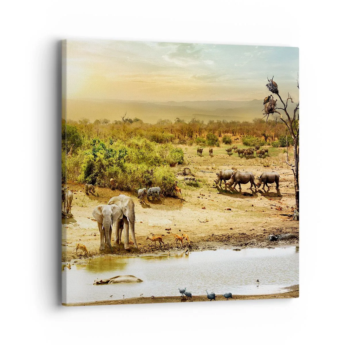 Canvastavla - Bild på duk - "Det mynnade en flod från Eden…" - 40x40 cm